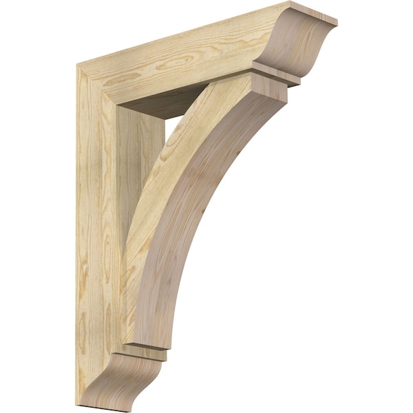 Ekena Millwork Thorton Traditional Rough Sawn Bracket w/ Offset Brace, Douglas Fir, 8"W x 30"D x 38"H BKT0806X30X38THR01RDF - main